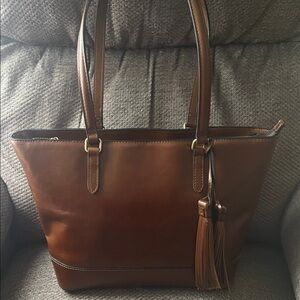 Patricia Nash Rich Brown Leather Tote